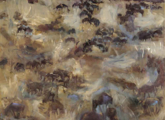 Herd, oil on panel, 30 x 30 inches, 2014