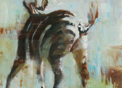 Zebra Back, oil on panel, 12 x 12 inches, 2014