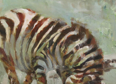 Zebra Mane, oil on panel, 12 x 12 inches, 2014