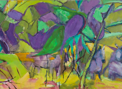 Purple Shade no.3, oil on panel, 12 x 24 inches, 2020
