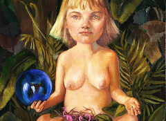 Woman/child, oil on linen, 42 x 24 inches, 2003